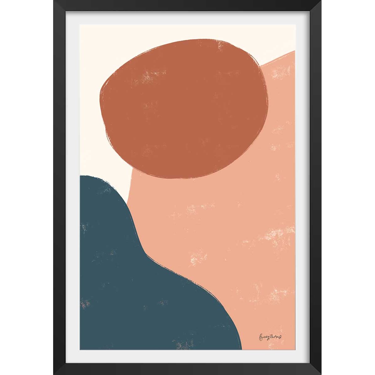 Affiche Couleurs du sud affiche + cadre en bois - noir, HEXOA