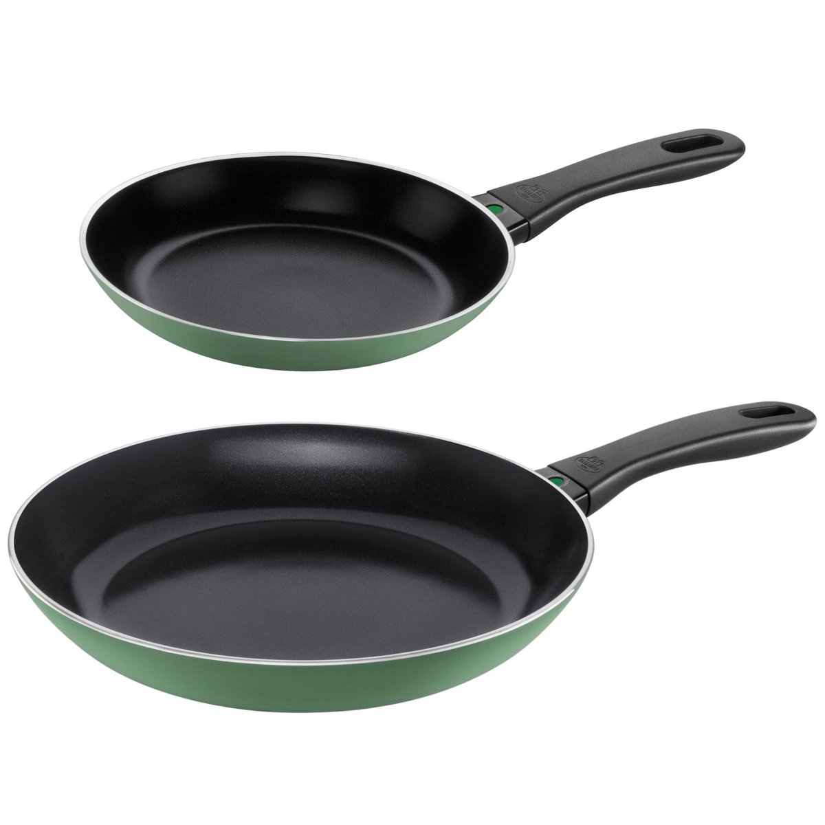Set de poêles 20, 28 cm Vert sauge Caprera couleur unique, BALLARINI