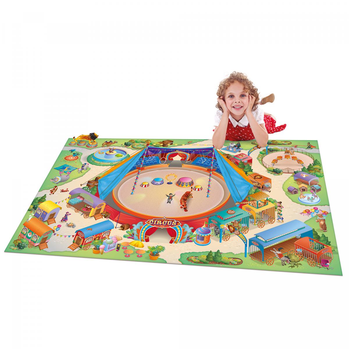 Tapis enfant tissé CIRQUE multicolore, UN AMOUR DE TAPIS