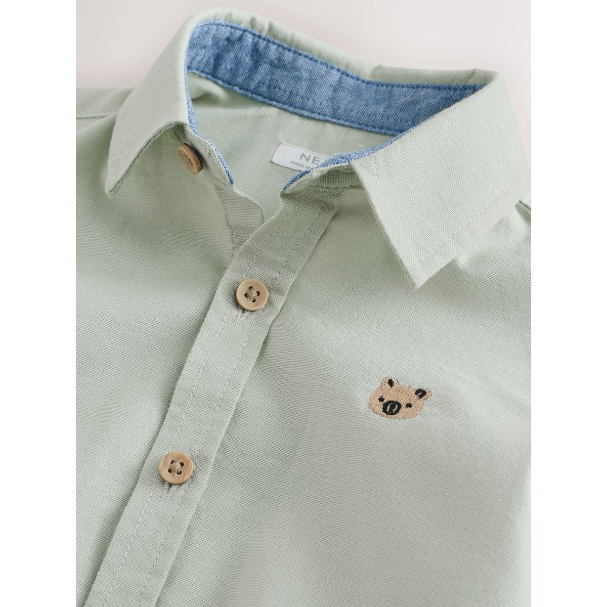 Chemise oxford à manches longues caractère vert, NEXT