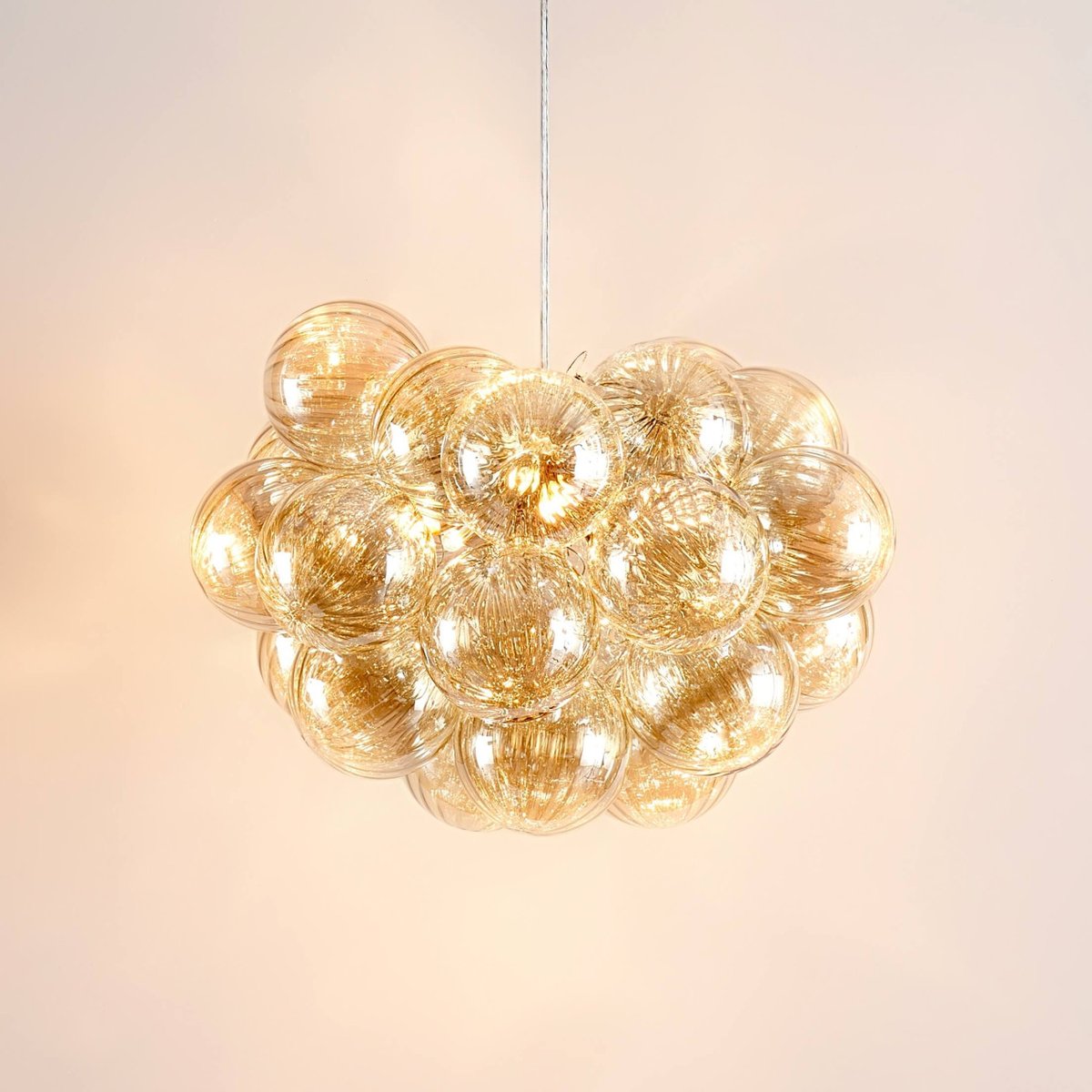 Suspension effet bouquet lumineux - MAELI doré rose et ambré, KOSILUM