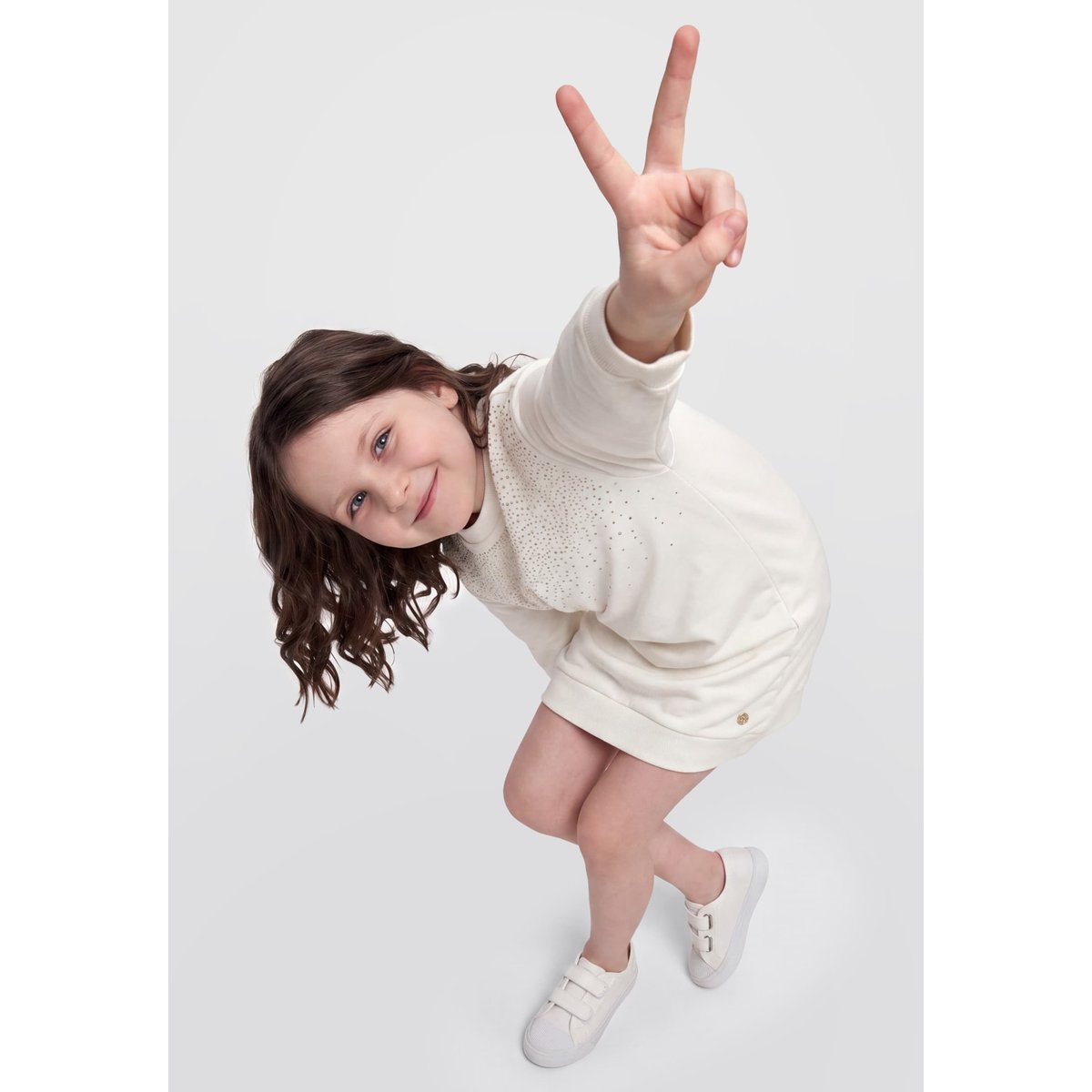 Robe En Polaire Brossée blanc, GUESS KIDS