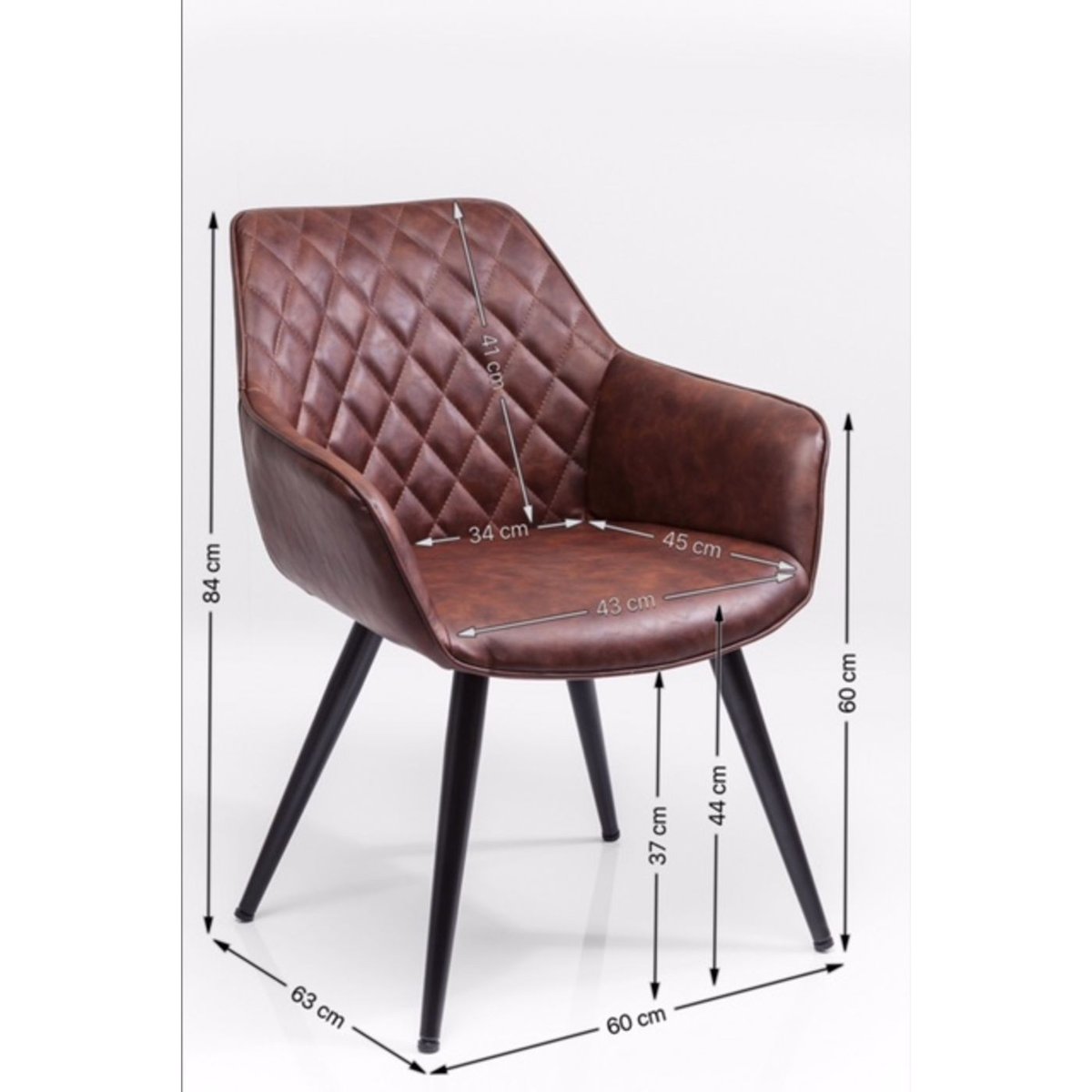 Chaise avec accoudoirs, HARRY marron, KARE DESIGN