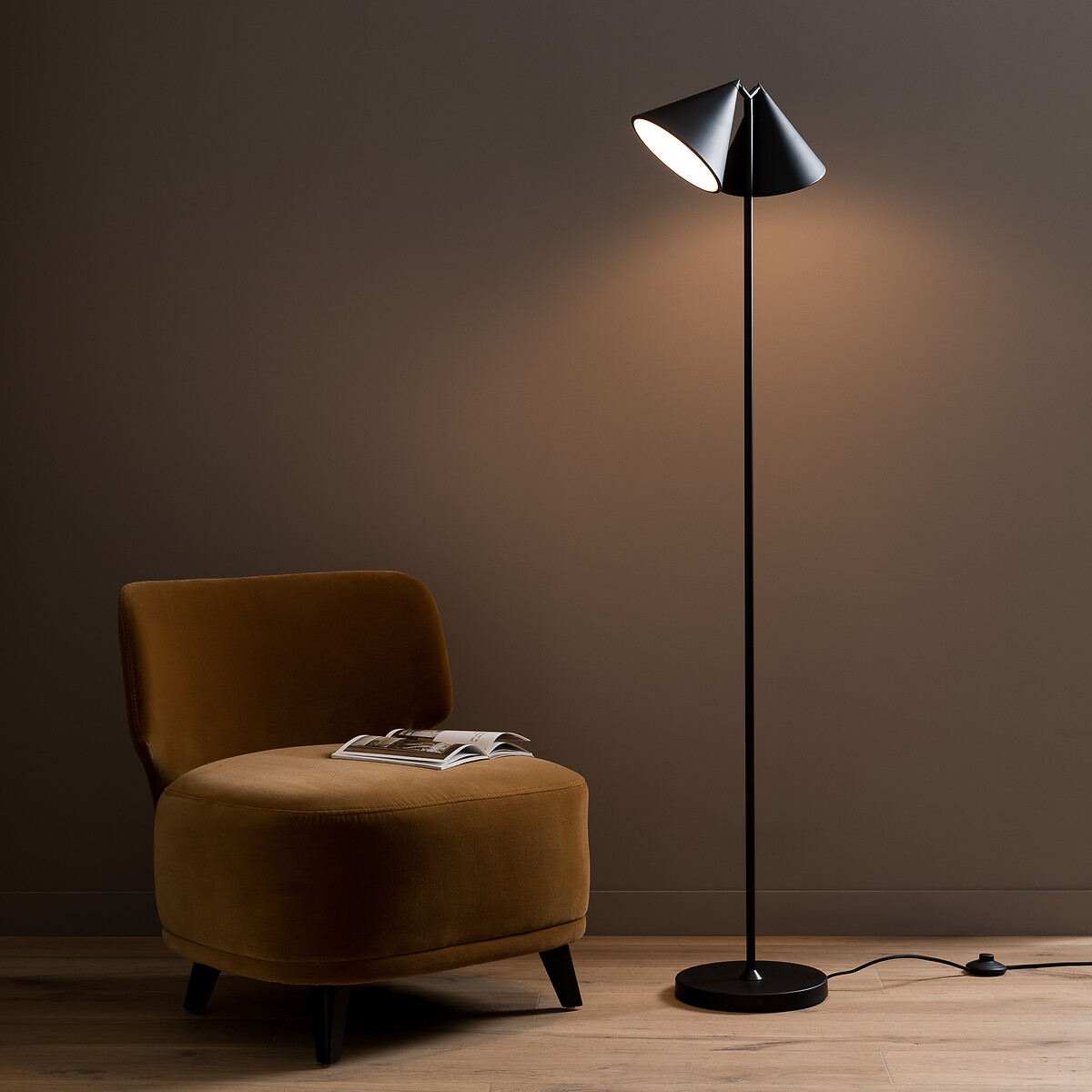 Lampadaire liseuse métal fer, Moke noir, AM.PM