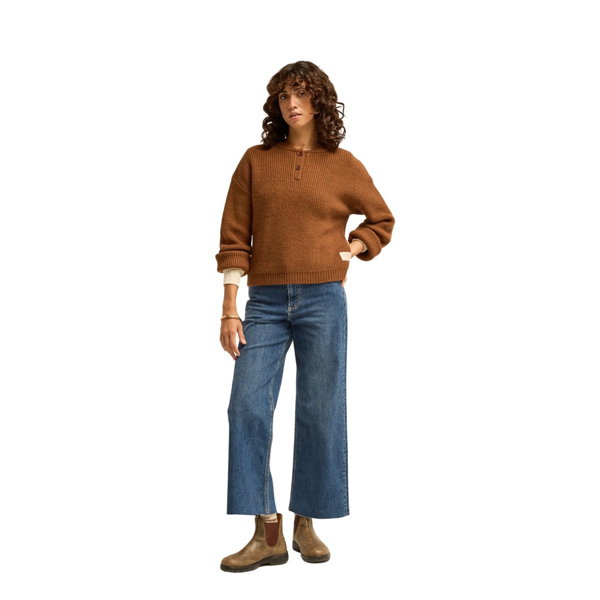 Pull en maille WINDY BEACH marron brownstone, BILLABONG