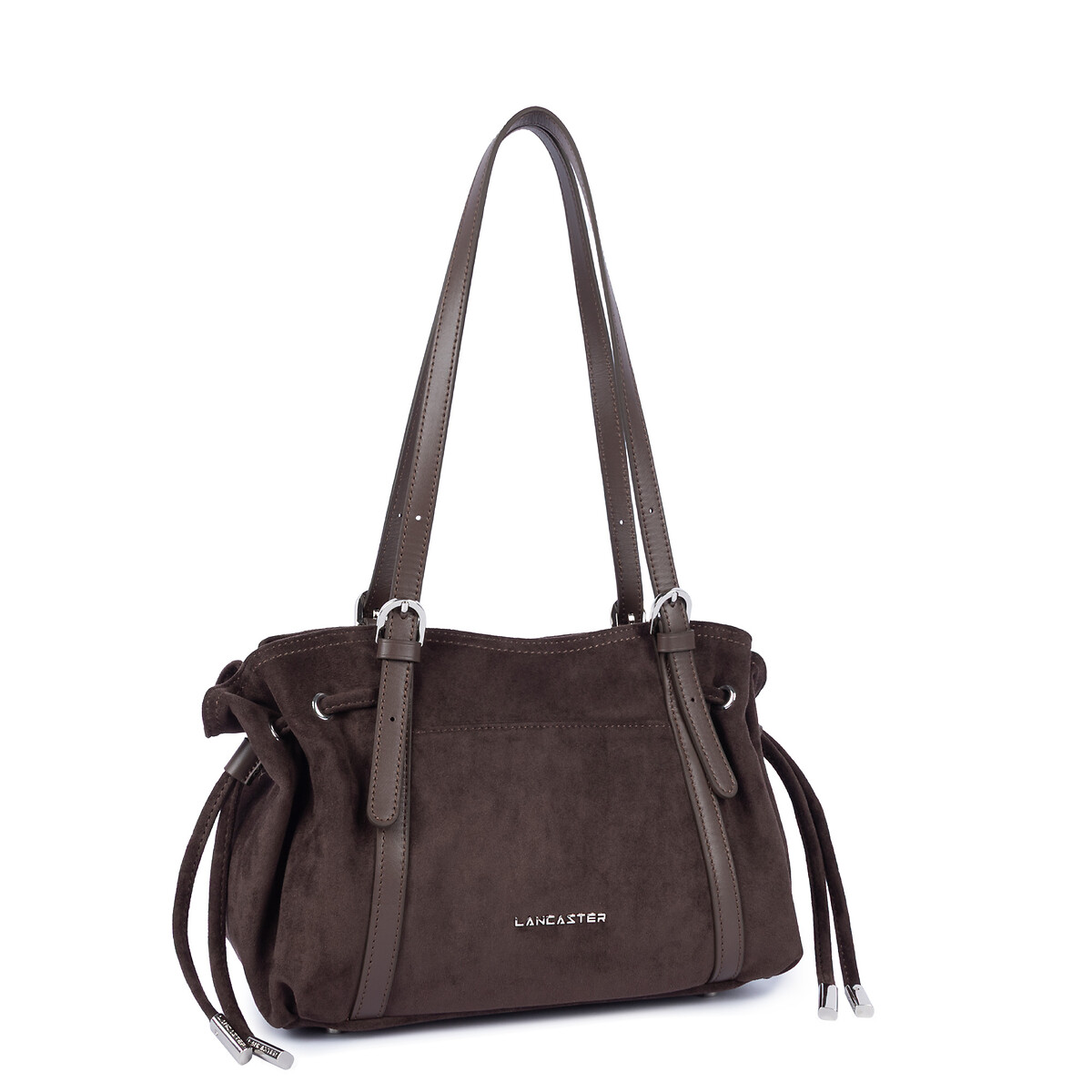 Sac à main zippé, VELVET EMMA marron, LANCASTER