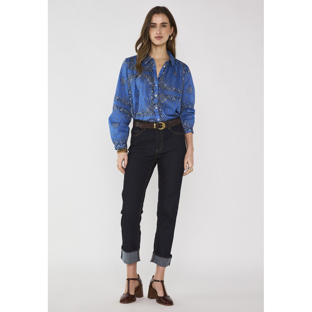 Chemise manches longues en coton DAURELY lavande, Maison 123