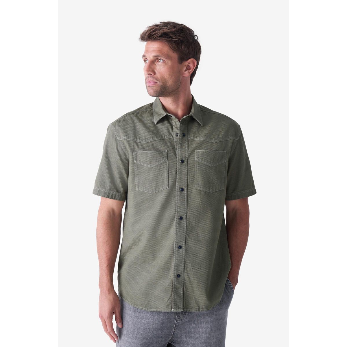 Chemise à manches courtes et 2 poches vert sauge, NEXT
