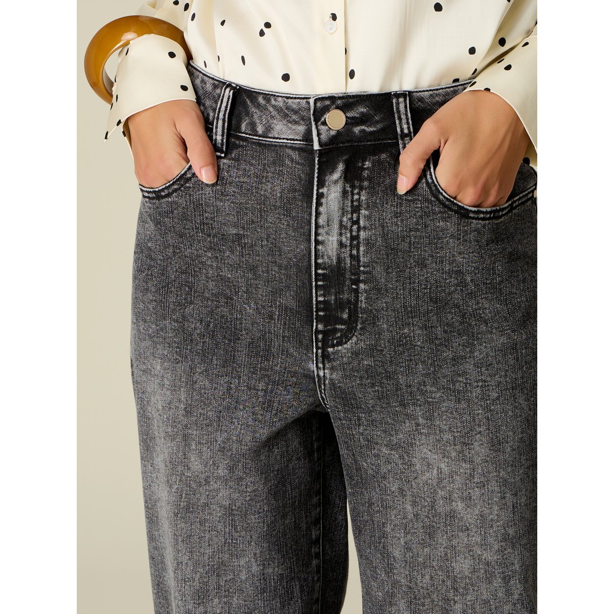 Jean boyfit délavé gris, OLTRE