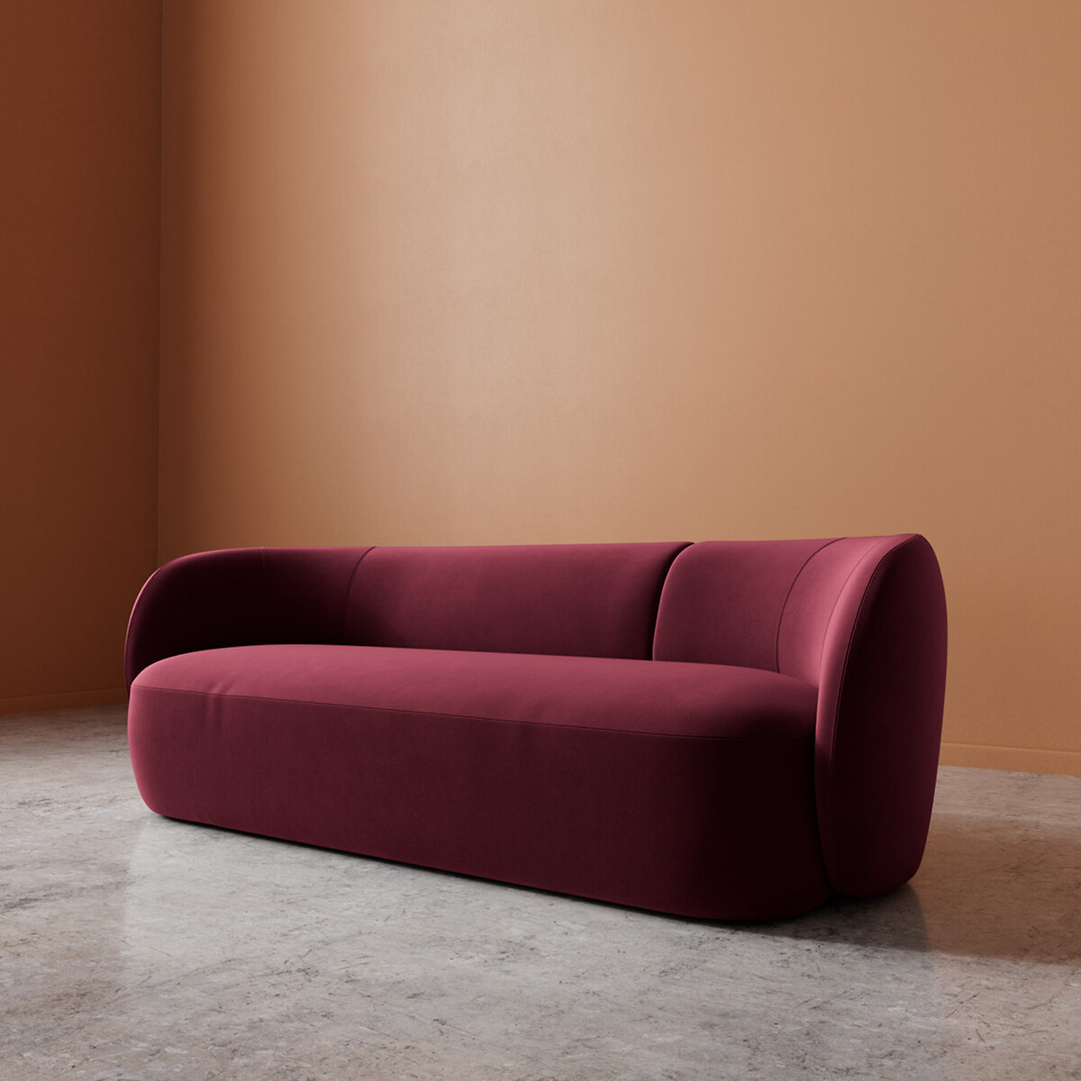 Alban Easy Velvet 2/3/4 Seater Sofa burgundy, SWOON