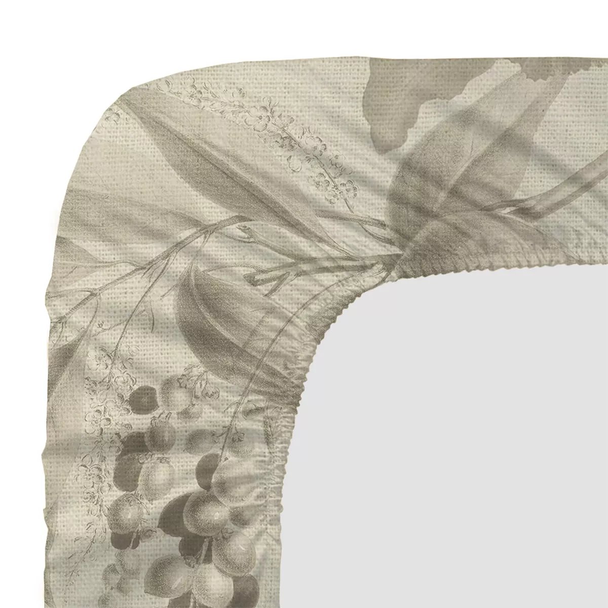 Drap housse b35 satin de coton PARFUM D'ORCHIDEE grege, GARNIER THIEBAUT