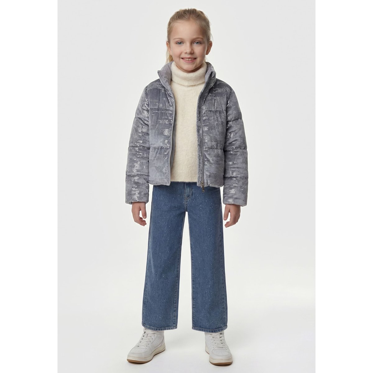 Doudoune En Velours gris multi, GUESS KIDS