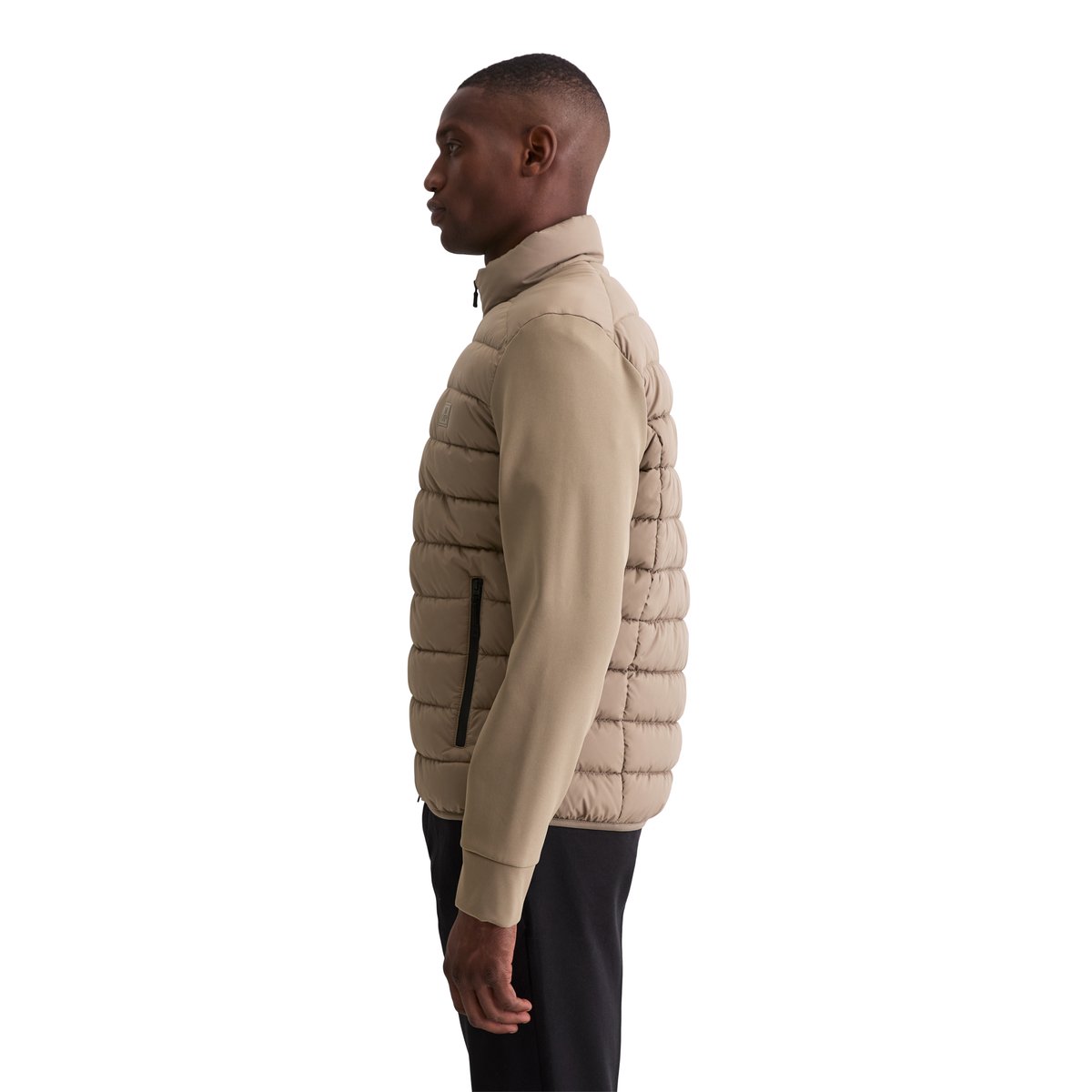 Veste matelassée regular avec manches scuba souples marron, MARC O'POLO