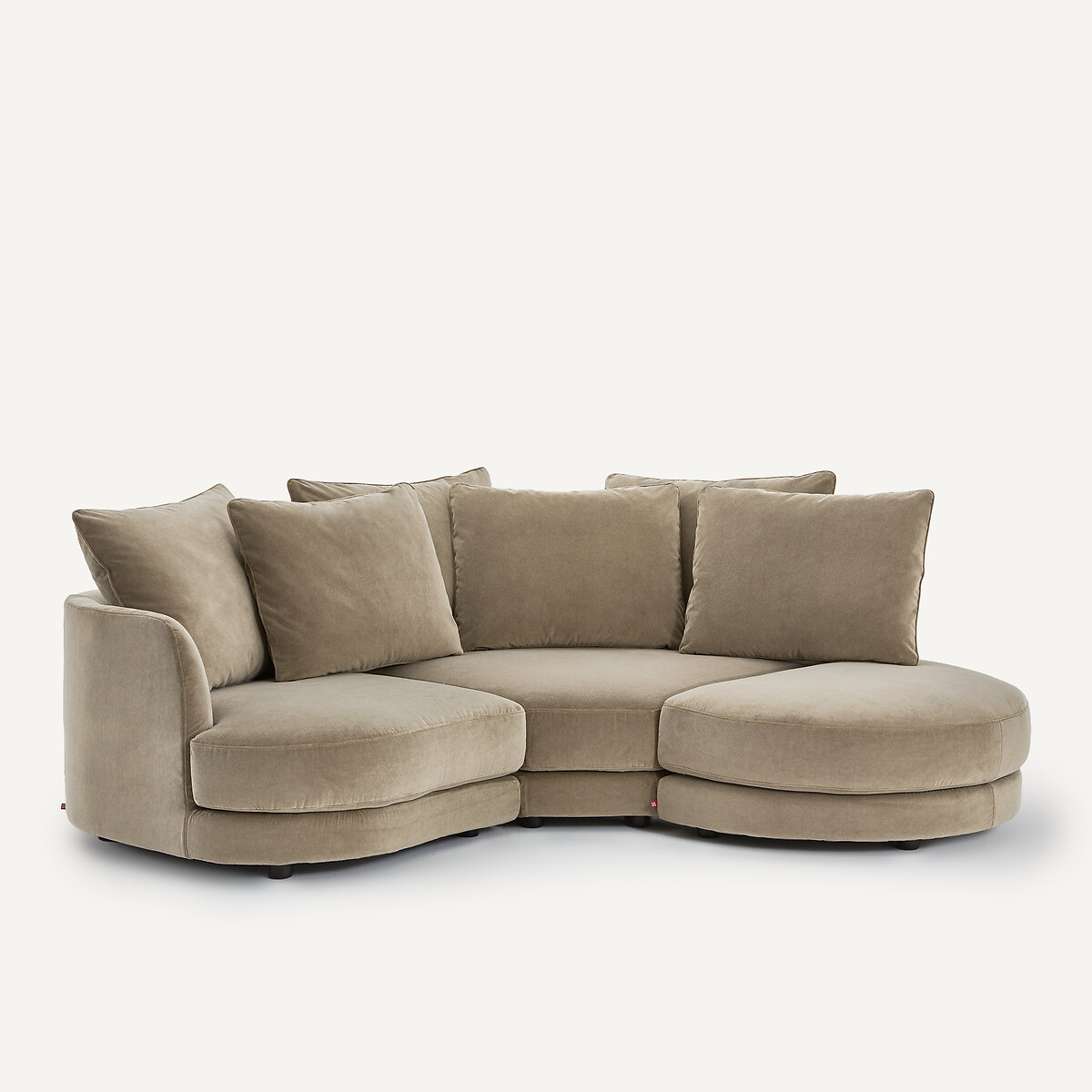 Linkes Sofa-Halbmodul, modular, aus stonewashed-Samt, TIBERIO shiitakegrau, AM.PM