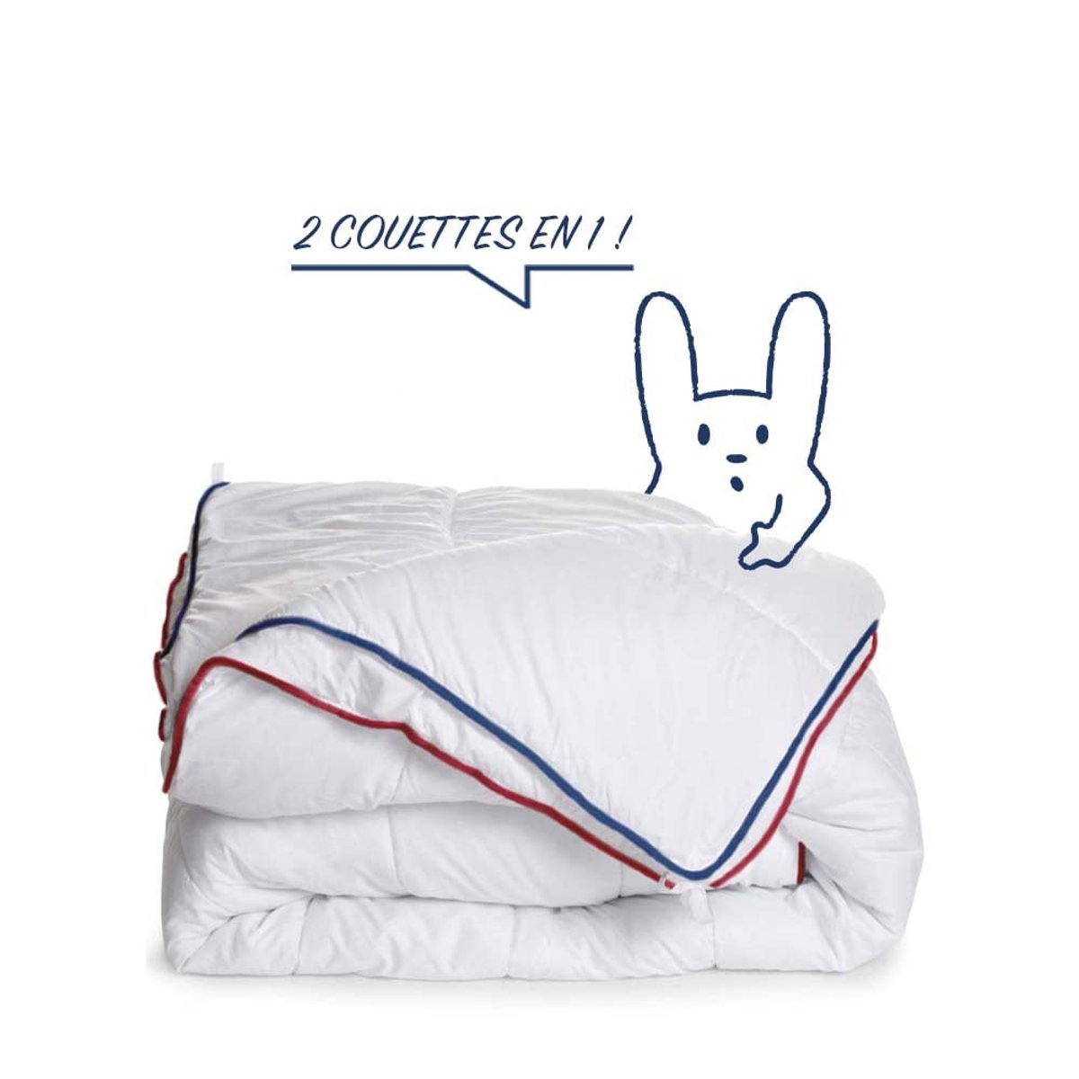 Couette 4 saisons ANTI-ACARIENS blanc, BLEU CALIN