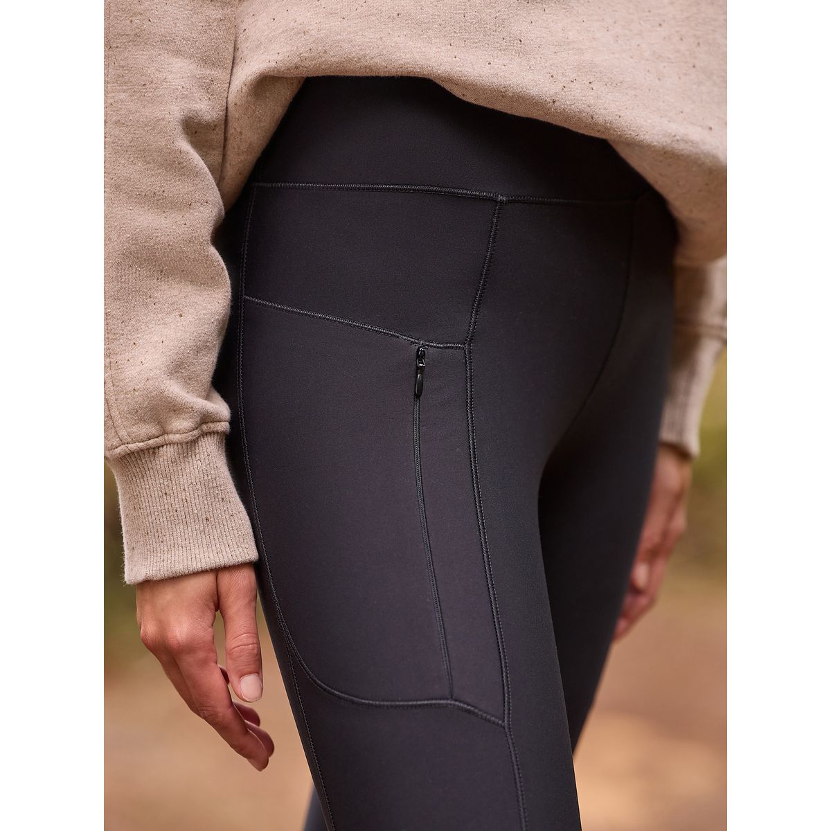 Legging chaud outdoor doublé de polaire noir, NEXT