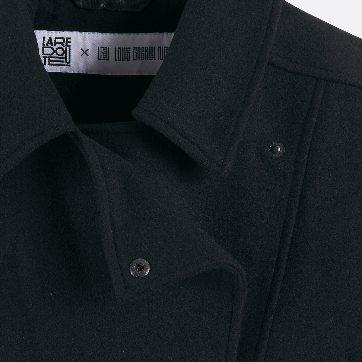 Biker Style Short Jacket in Wool Blend black, La Redoute Collections x Louis Gabriel Noushi