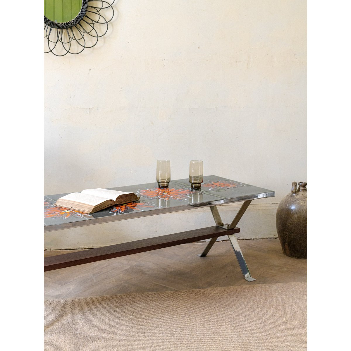 Table basse en céramique Donna N°1017 - Bon état gris, DEBONGOUT