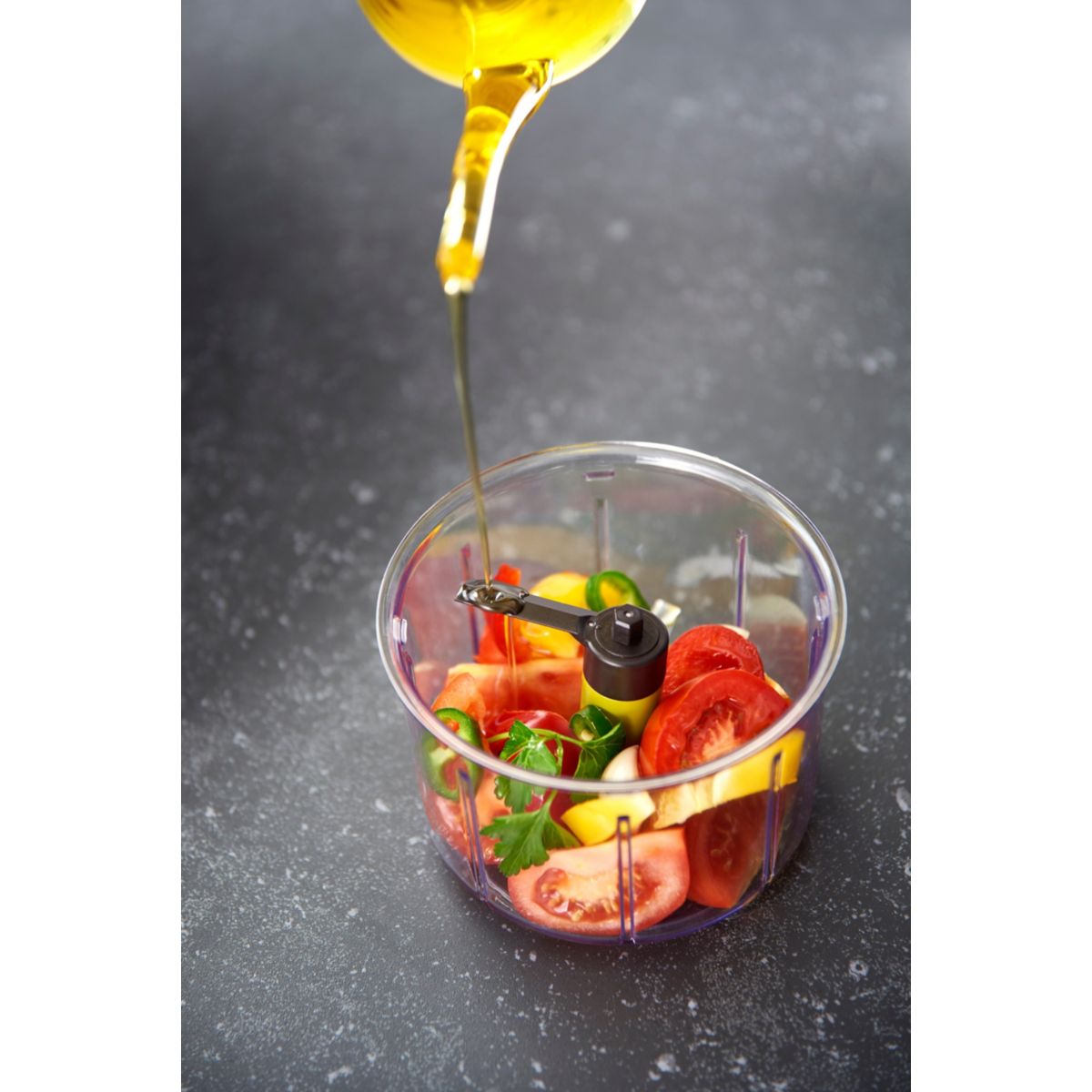 Hachoir manuel 5 secondes 900 ml + lame glace pilée blanc et vert, TEFAL