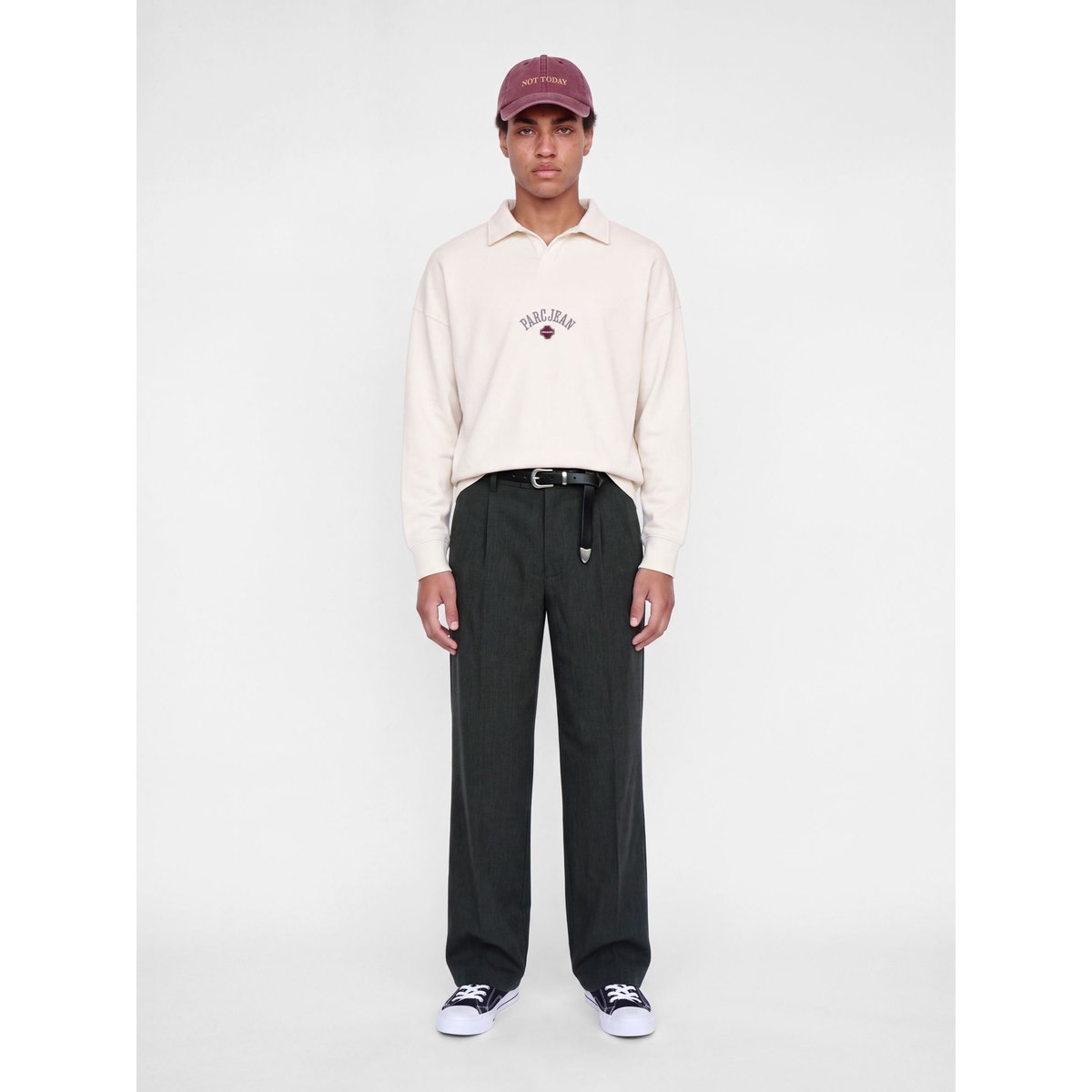 Pantalon Ample dark grey melange 1, JACK & JONES