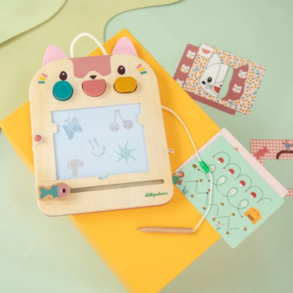 Ardoise magique beige, rose, jaune, LILLIPUTIENS