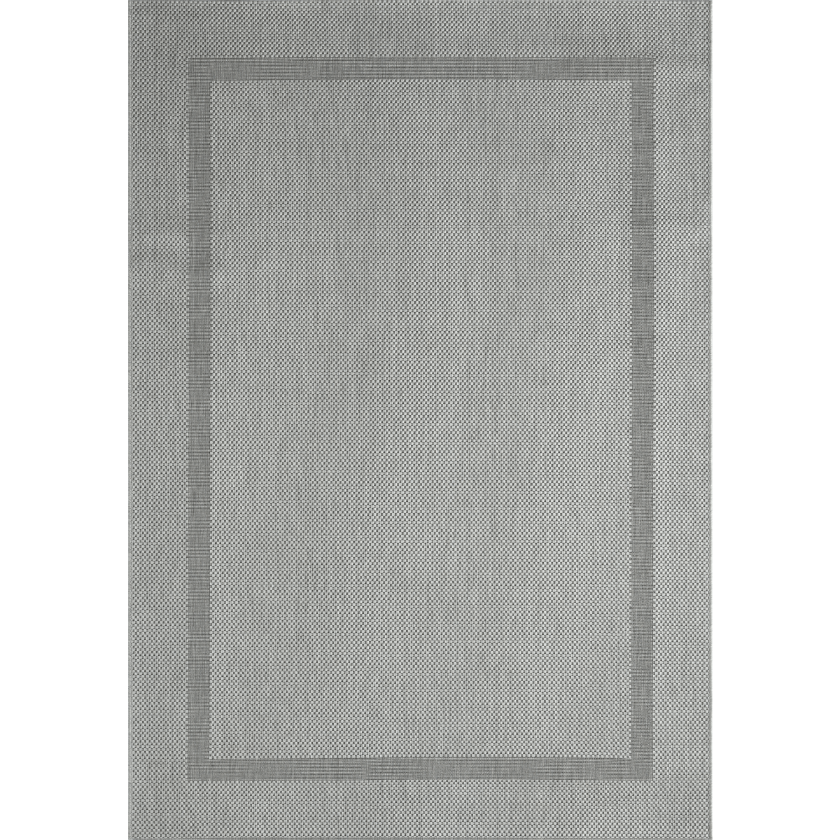 Tapis extérieur tissé kilim rectangle SQUAREXT gris, UN AMOUR DE TAPIS