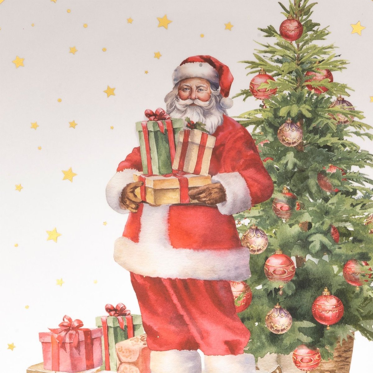 Lot de 12 assiettes de présentation PÈRE NOËL multicolore, TOILINUX