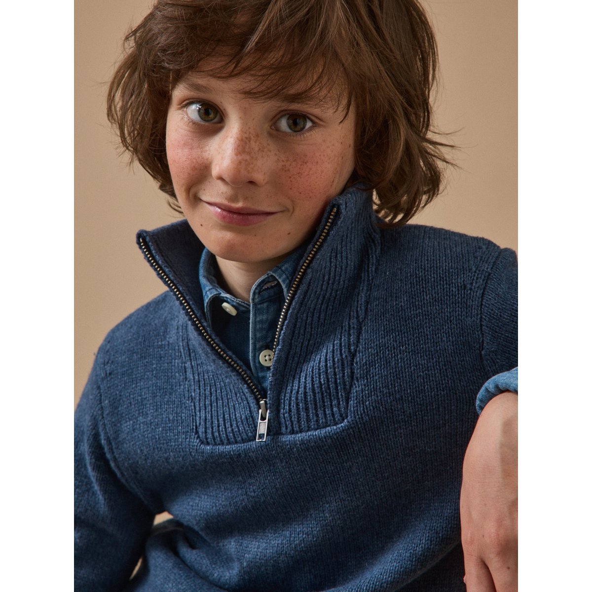 Pull col camionneur bleu chine, CYRILLUS