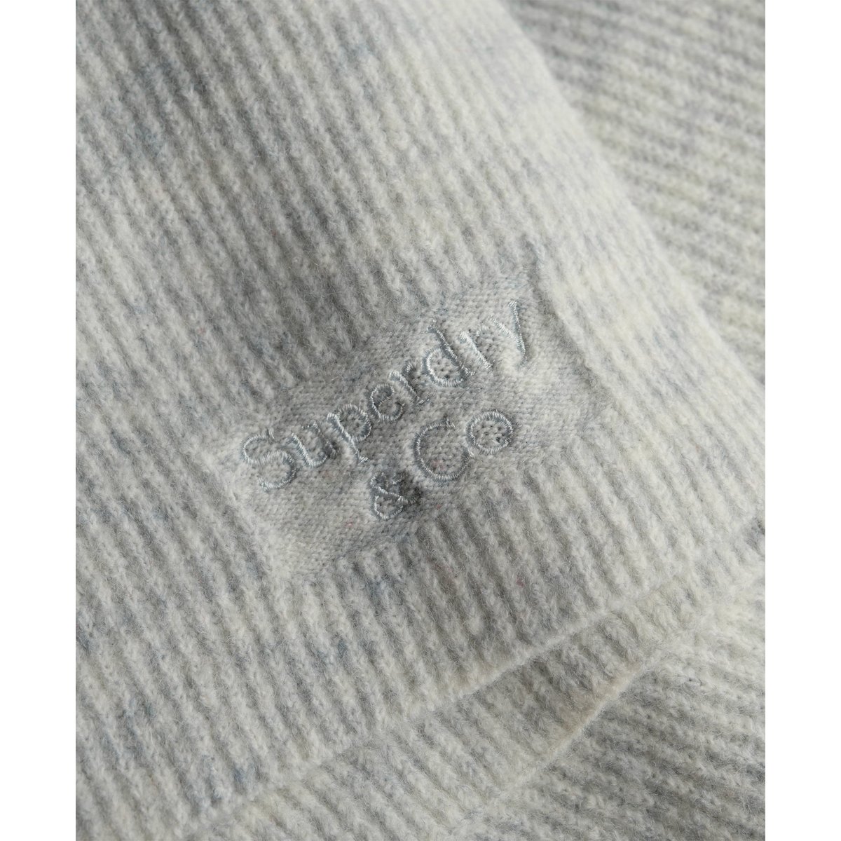 Écharpe Heritage en Maille Côtelée gris glacier chiné, SUPERDRY