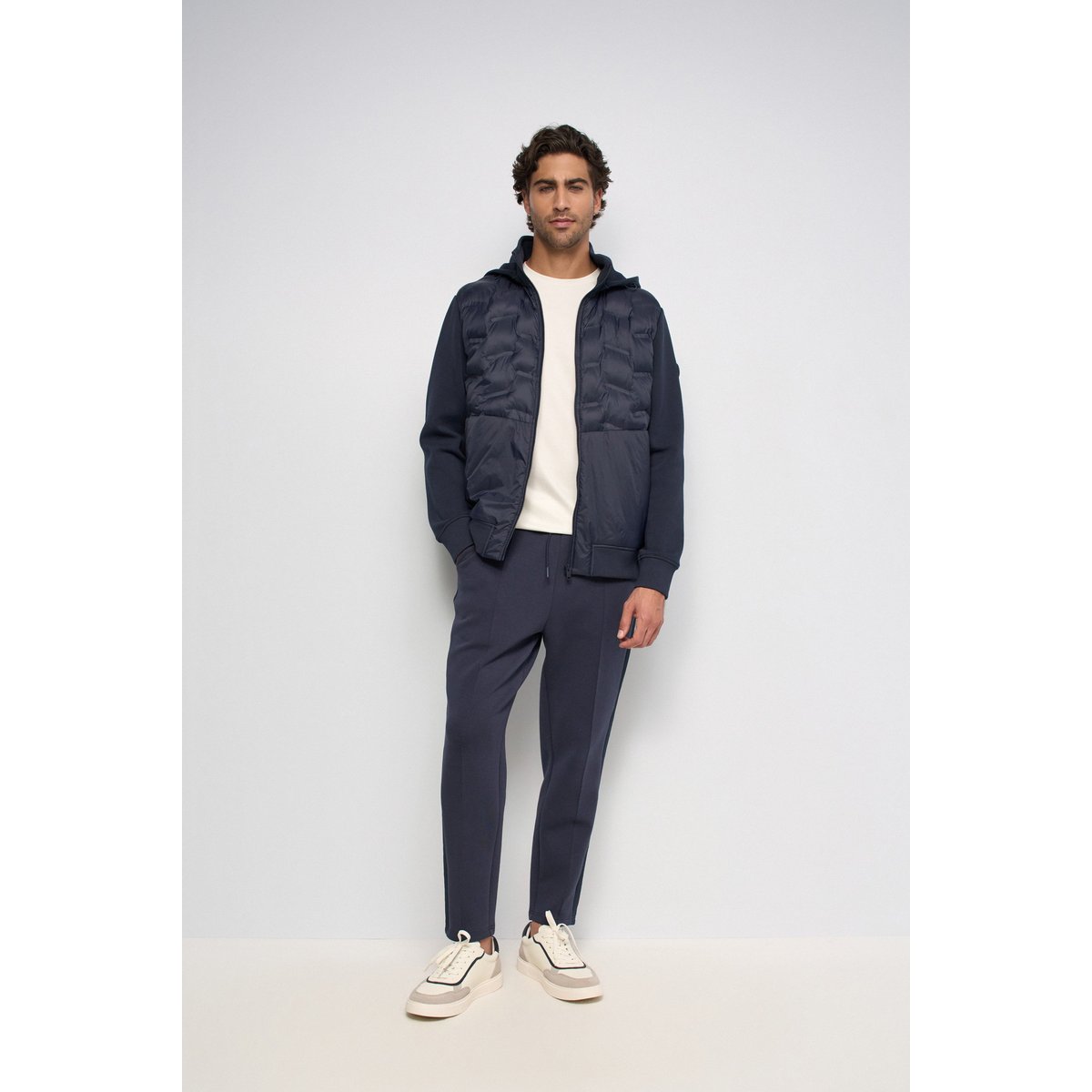 VESTE AVEC MÉLANGE DE MATIÈRES bleu foncé, SALSA JEANS
