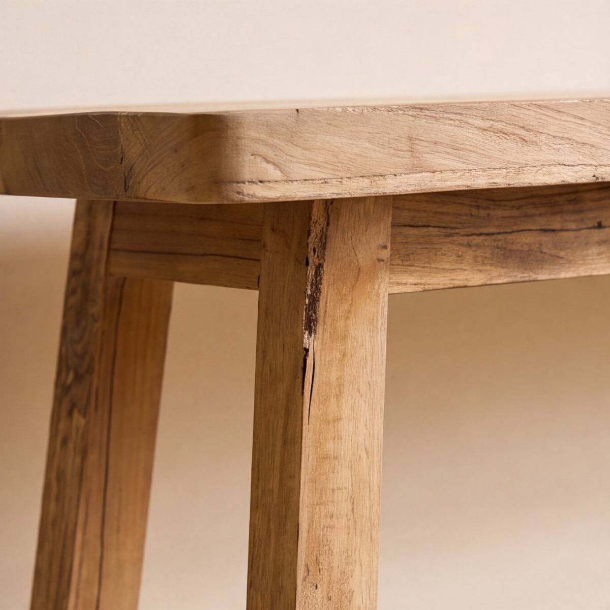 Petit banc en bois recyclé EURYDICE bois clair, MADE IN MEUBLES