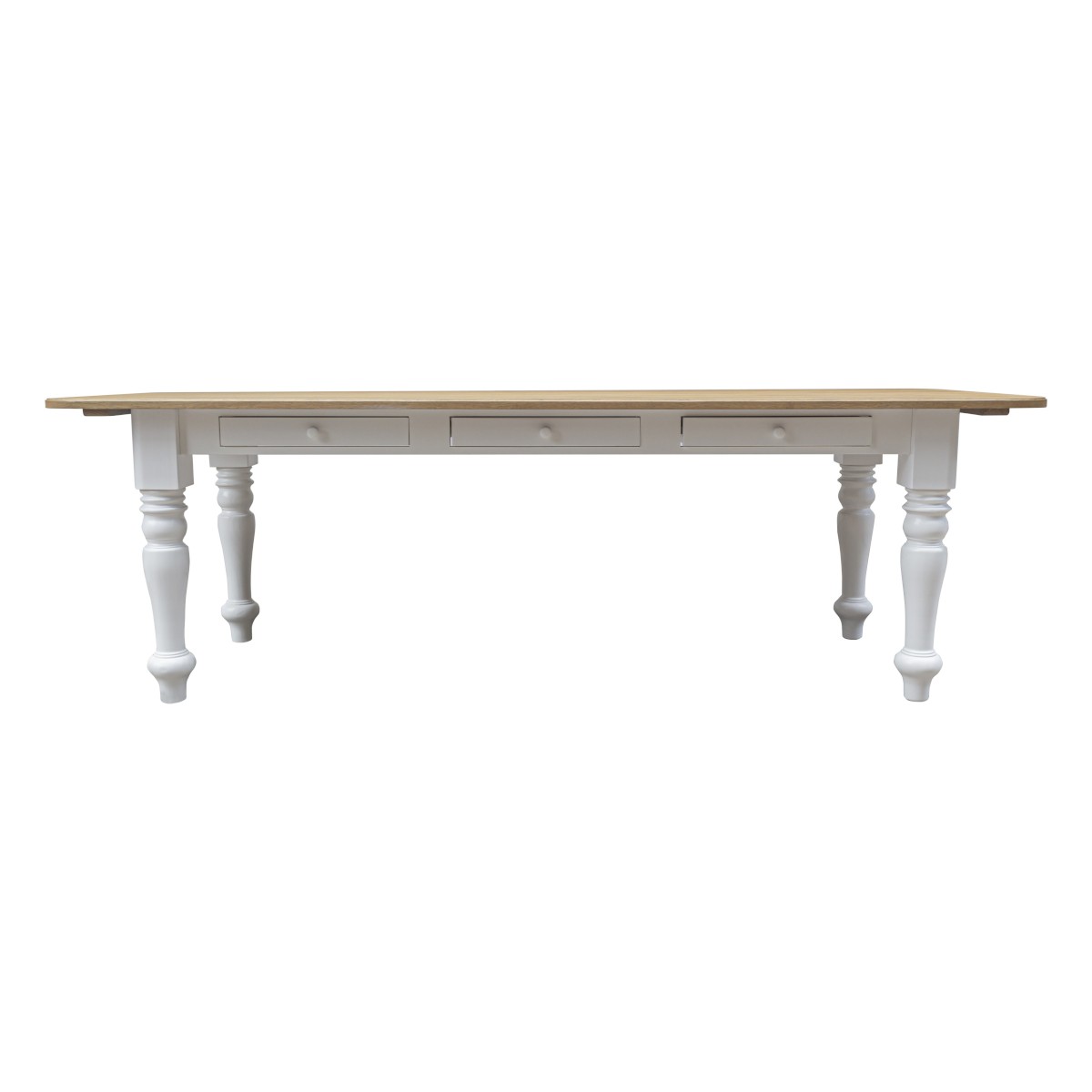 Table blanche rectangulaire en chêne 8 couverts ALEXIS blanche, ROBIN DES BOIS