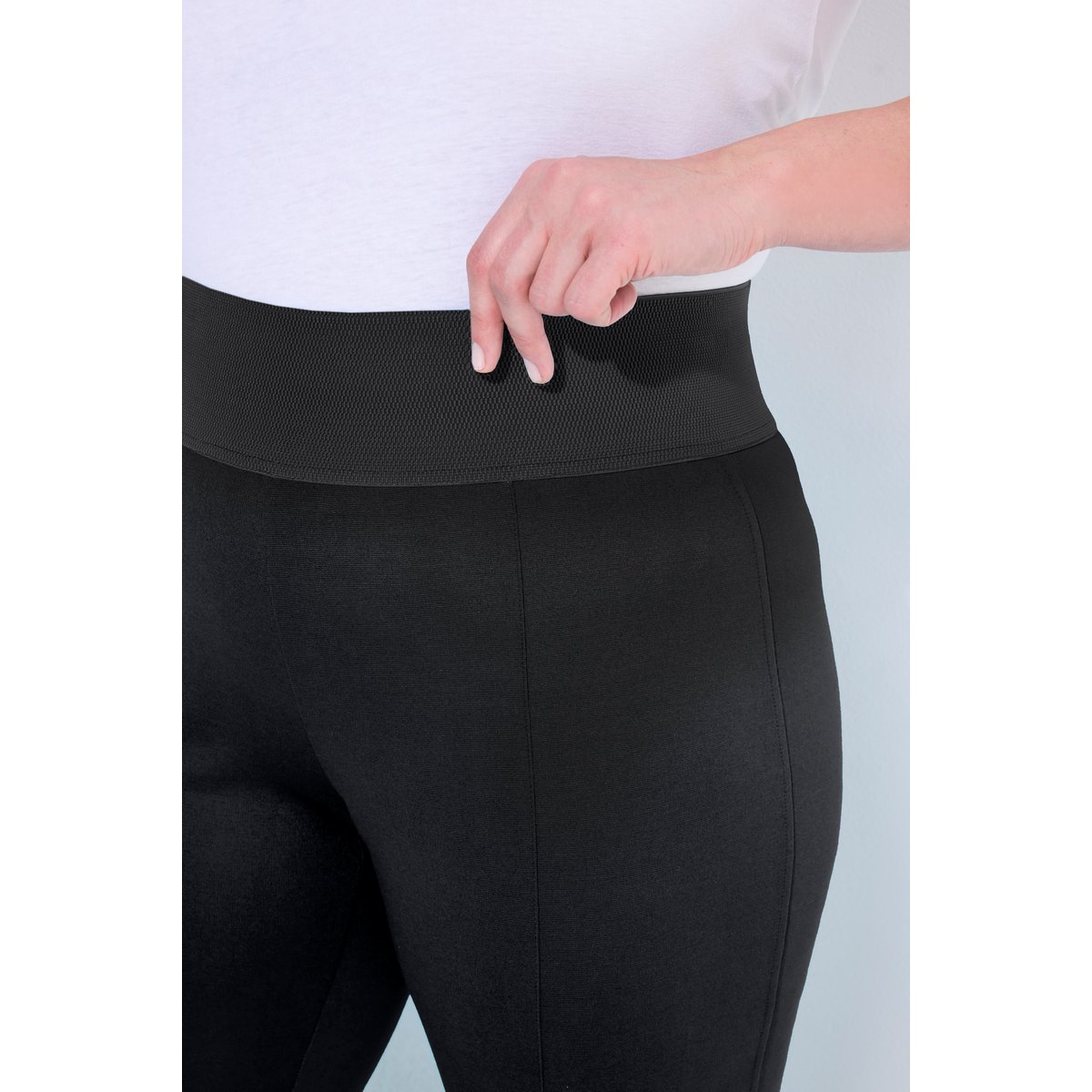 Pantalon point de Rome, modèle Sienna noir, ULLA POPKEN