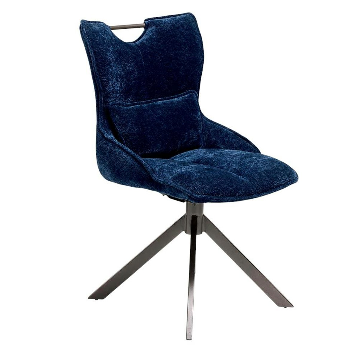 Chaise pivotante coussin et poignée tissu bleu (lot de 2) IENA bleu marine, PIER IMPORT