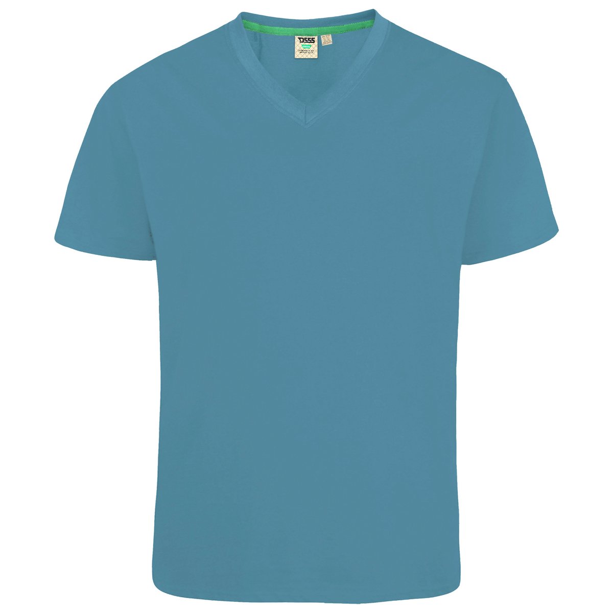 T-shirt manches courtes à col V grande taille SIGNATURE kaki, DUKE