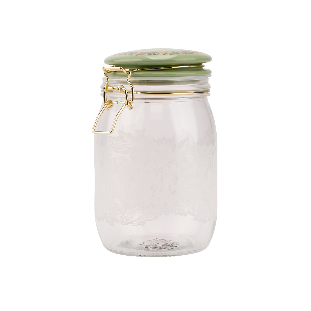 1l Kitchen Garden Cliptop Glass Storage Jar multi-coloured, WILLIAM MORRIS AT HOME