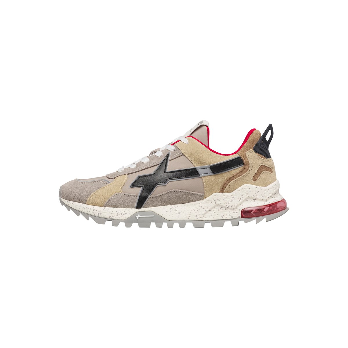 Sneakers en tissu technique et en daim BREEZE 3-M. gris tourterelle-sable, W6YZ