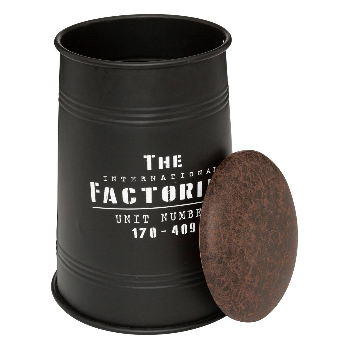 Pouf bidon imitation cuir JOAO noir, ATMOSPHERA