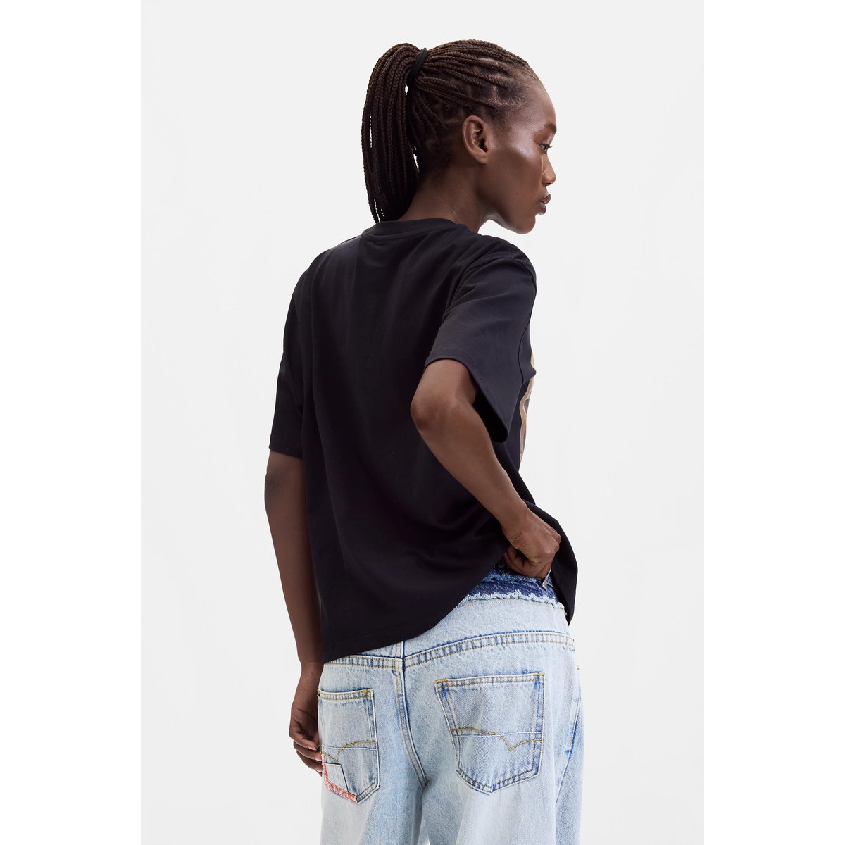T-shirt imprimé noir, DESIGUAL