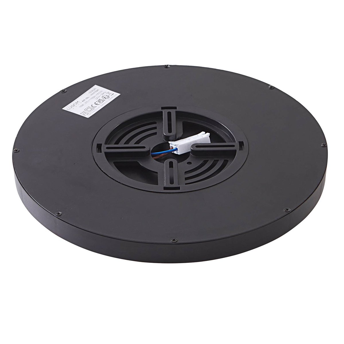 Plafonnier moderneLED, Pravin noir mat, blanc, LINDBY