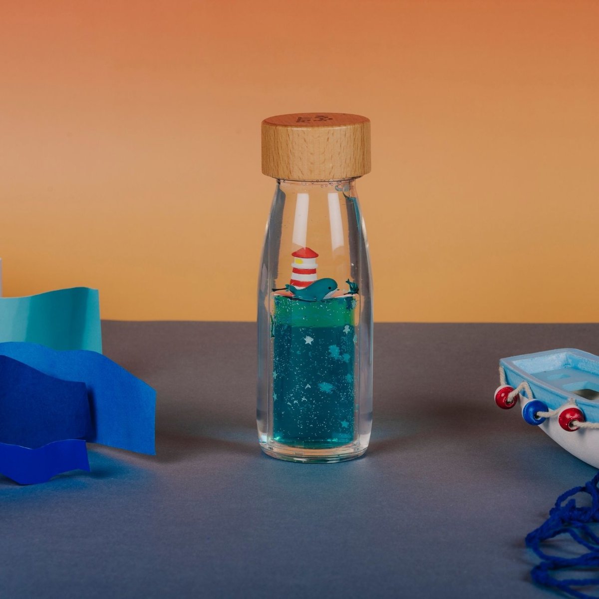 Bouteille sensorielle bleu, PETIT BOUM