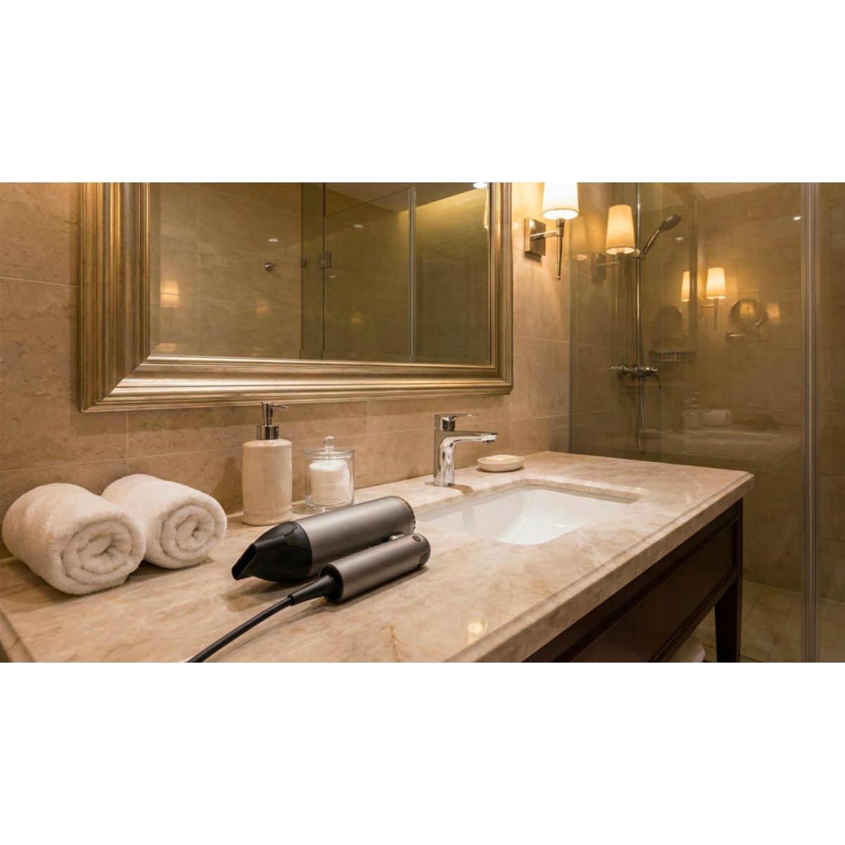 Sèche cheveux de voyage EFHD PocketDry noir et gris, ESSENTIEL B