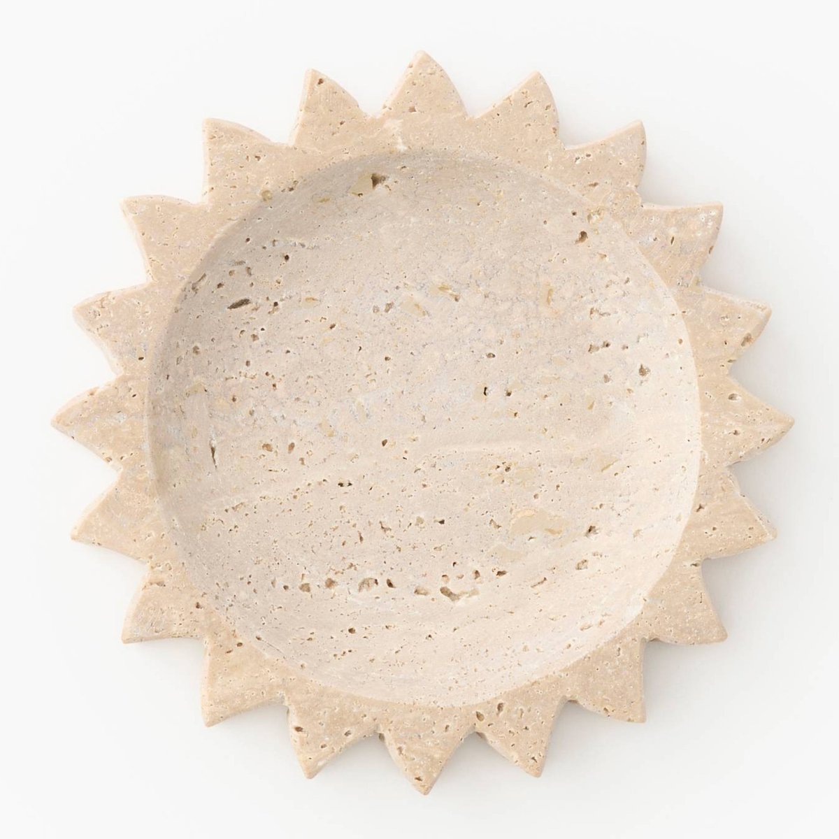 Vide-poche,,15*15*2.5cm, en travertin naturel, MONOPRIX