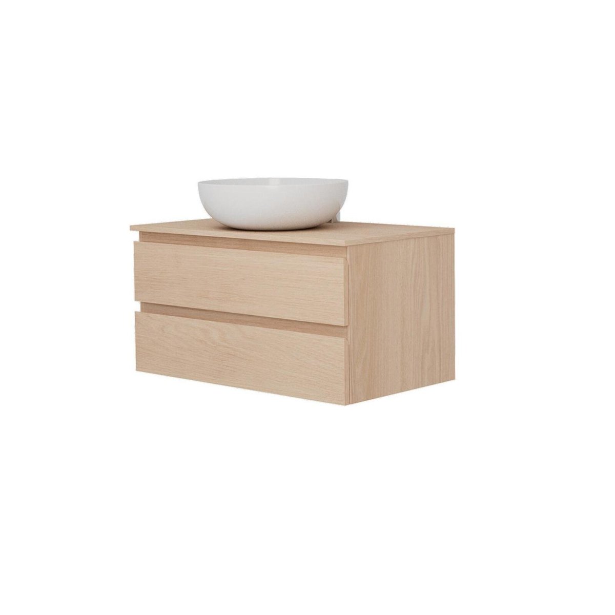 Ensemble meuble simple vasque 80 cm + vasque SORRENTO chêne, MOB IN
