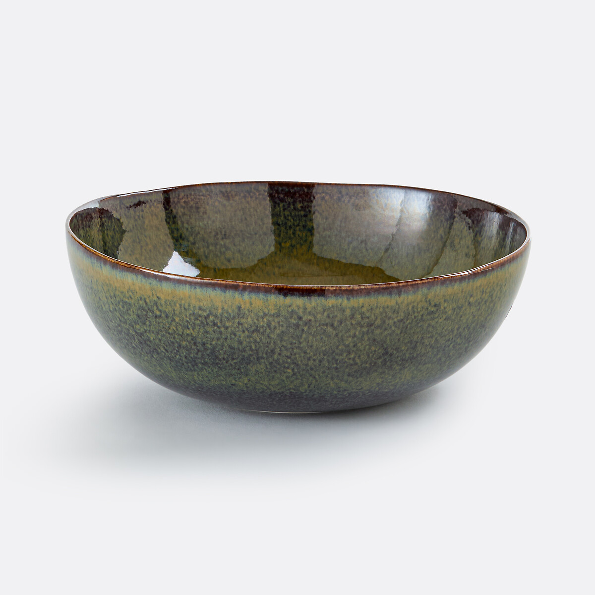 Salatschüssel Tavira, aus reaktiv glasiertem Steinzeug 28 cm grün, LA REDOUTE INTERIEURS