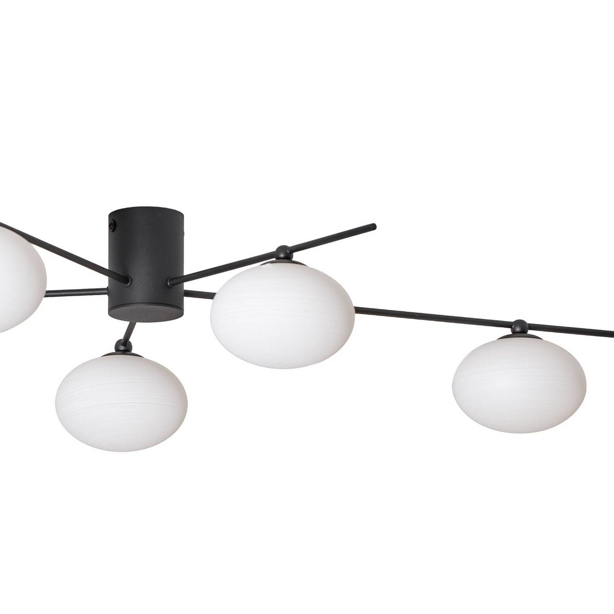 Plafonnier en verre, Valisa noir, blanc, LINDBY