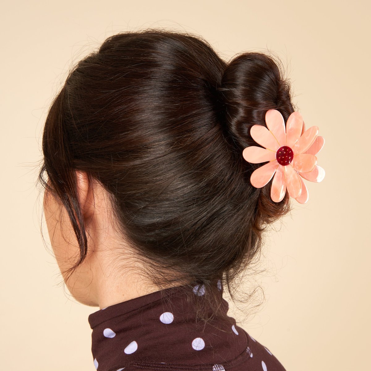 Pince à cheveux FLEUR ROSE rose et framboise, COUCOU SUZETTE