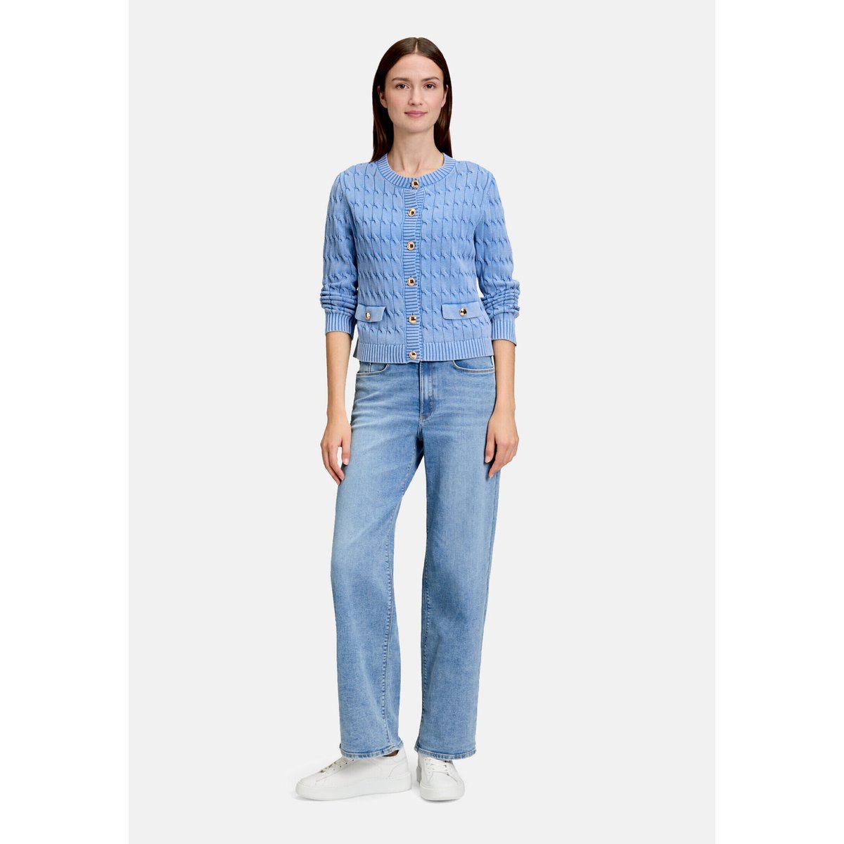 Jean taille haute à jambes larges light blue denim, BETTY & CO