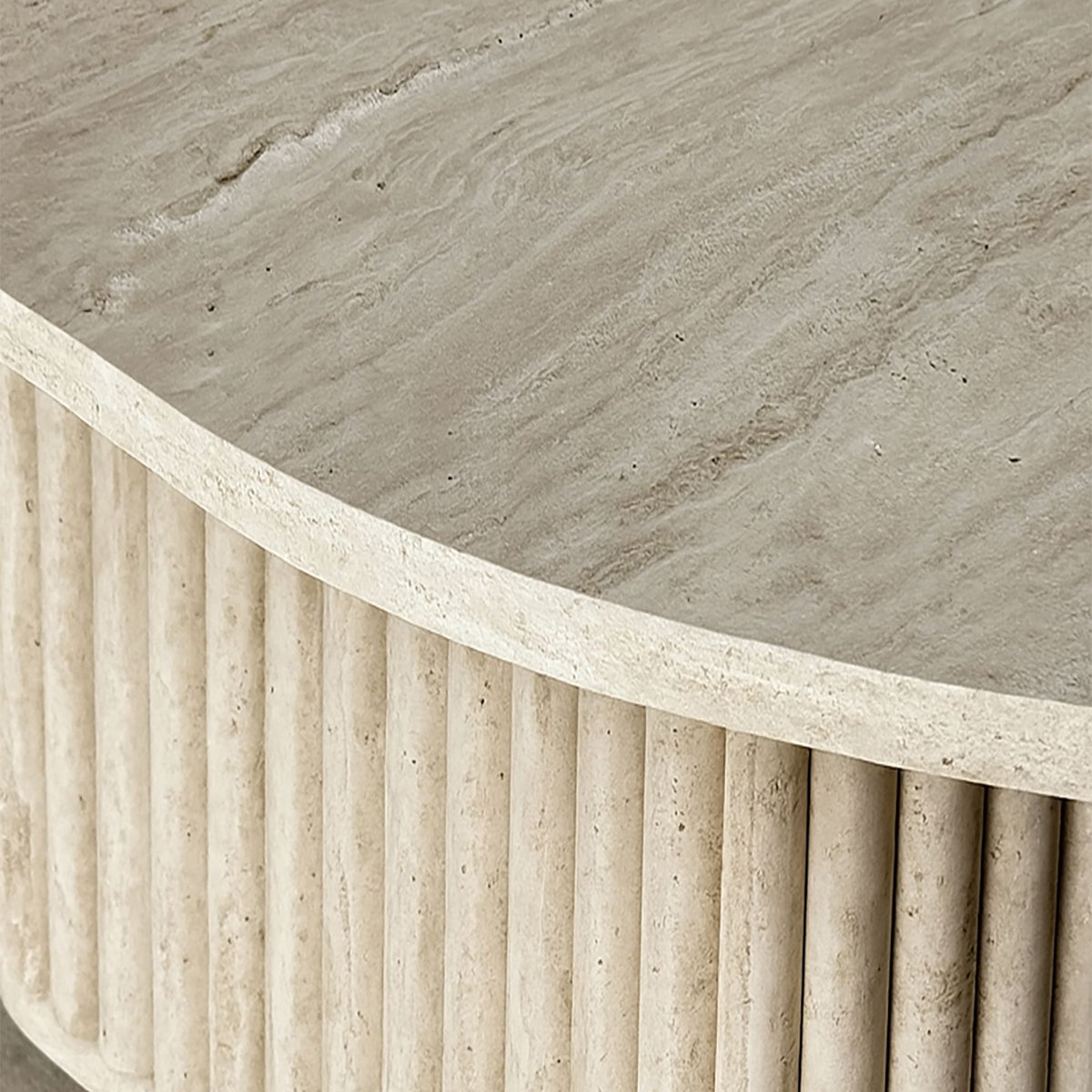 Table basse carré effet travertin, SUSAN naturel, NOW'S HOME