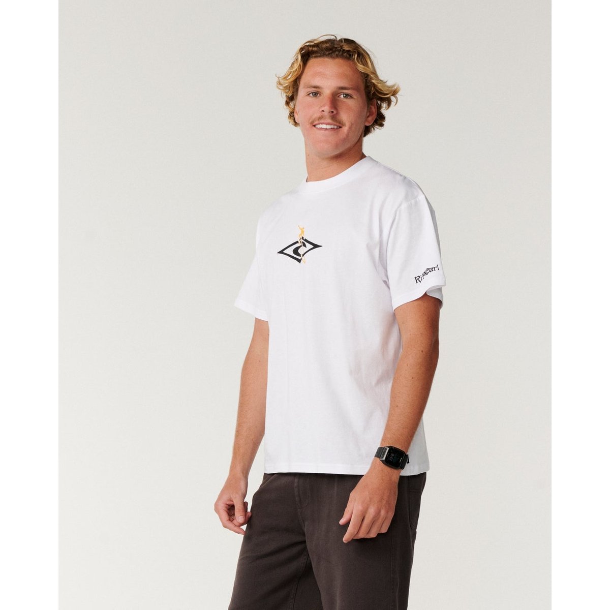 T-shirt Eddie Would Go Petro DIAMOND coupe Loose blanc, RIP CURL